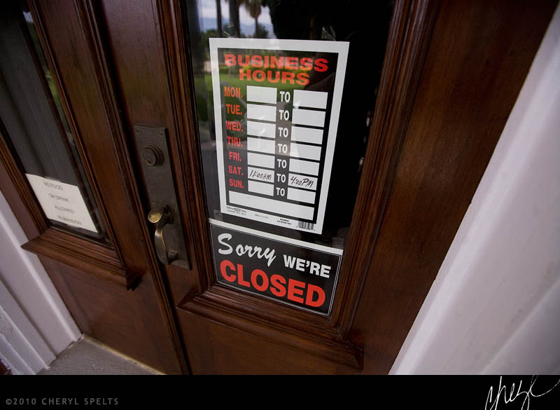 Sorry, We're Closed // Photo: Cheryl Spelts